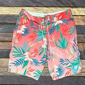 Hollister Floral Tropical Board Shorts Swim Trunks Swimsuit Mens
